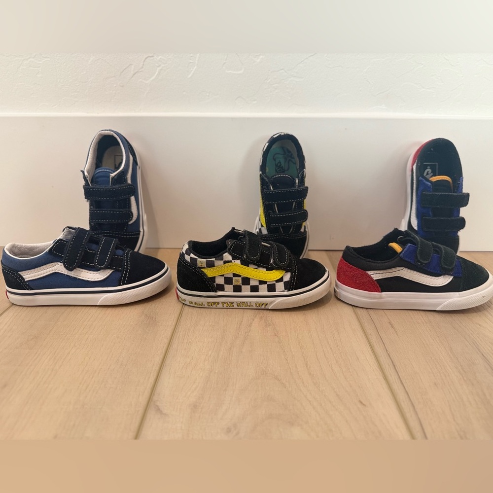 VANS Toddler Boy Size 8 Velcro Easy on LOT OF 3 Pairs RARE SpongeBob